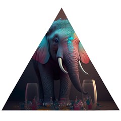 Elephant Tusks Trunk Wildlife Africa Wooden Puzzle Triangle by Ndabl3x