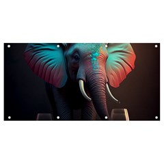 Elephant Tusks Trunk Wildlife Africa Banner And Sign 8  X 4  by Ndabl3x