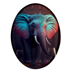 Elephant Tusks Trunk Wildlife Africa Oval Glass Fridge Magnet (4 Pack)