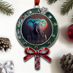 Elephant Tusks Trunk Wildlife Africa Metal X mas Lollipop With Crystal Ornament by Ndabl3x