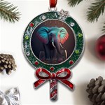 Elephant Tusks Trunk Wildlife Africa Metal X Mas Lollipop with Crystal Ornament Front