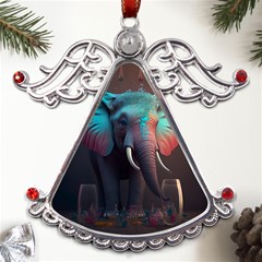 Elephant Tusks Trunk Wildlife Africa Metal Angel With Crystal Ornament by Ndabl3x