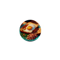 Breakfast Egg Beans Toast Plate 1  Mini Buttons by Ndabl3x