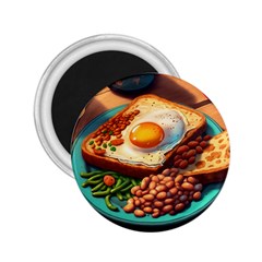 Breakfast Egg Beans Toast Plate 2 25  Magnets by Ndabl3x