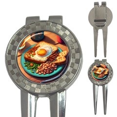 Breakfast Egg Beans Toast Plate 3-in-1 Golf Divots by Ndabl3x