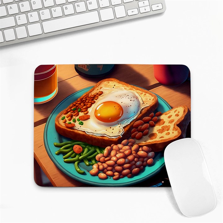 Breakfast Egg Beans Toast Plate Small Mousepad