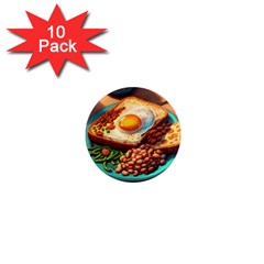 Breakfast Egg Beans Toast Plate 1  Mini Magnet (10 Pack)  by Ndabl3x