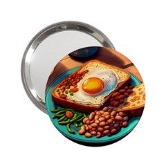 Breakfast Egg Beans Toast Plate 2 25  Handbag Mirrors by Ndabl3x