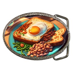 Breakfast Egg Beans Toast Plate Belt Buckles by Ndabl3x