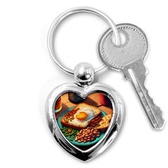 Breakfast Egg Beans Toast Plate Key Chain (heart) by Ndabl3x