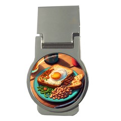 Breakfast Egg Beans Toast Plate Money Clips (round)  by Ndabl3x