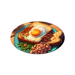 Breakfast Egg Beans Toast Plate Sticker (oval) by Ndabl3x