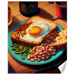 Breakfast Egg Beans Toast Plate Canvas 16  X 20  by Ndabl3x