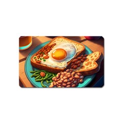 Breakfast Egg Beans Toast Plate Magnet (name Card) by Ndabl3x