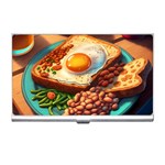 Breakfast Egg Beans Toast Plate Business Card Holder Front