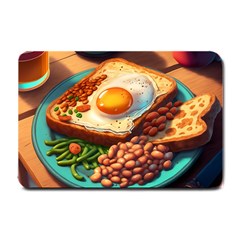 Breakfast Egg Beans Toast Plate Small Doormat by Ndabl3x