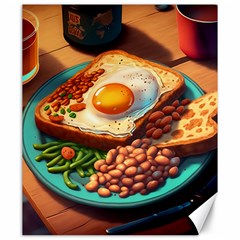 Breakfast Egg Beans Toast Plate Canvas 20  X 24  by Ndabl3x