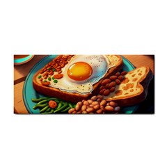 Breakfast Egg Beans Toast Plate Hand Towel by Ndabl3x