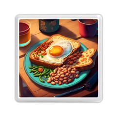 Breakfast Egg Beans Toast Plate Memory Card Reader (square) by Ndabl3x