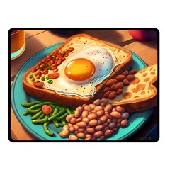 Breakfast Egg Beans Toast Plate Fleece Blanket (small) by Ndabl3x