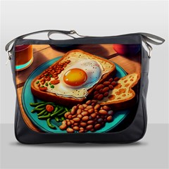 Breakfast Egg Beans Toast Plate Messenger Bag by Ndabl3x