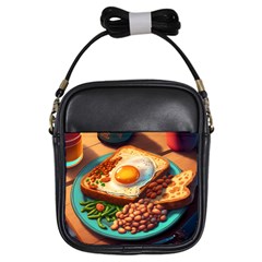 Breakfast Egg Beans Toast Plate Girls Sling Bag by Ndabl3x