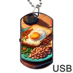 Breakfast Egg Beans Toast Plate Dog Tag USB Flash (Two Sides) Back