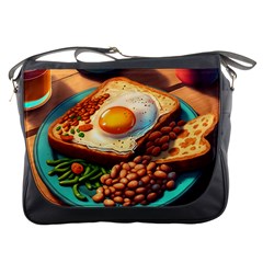 Breakfast Egg Beans Toast Plate Messenger Bag by Ndabl3x