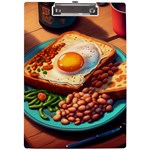 Breakfast Egg Beans Toast Plate A4 Acrylic Clipboard Front