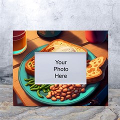 Breakfast Egg Beans Toast Plate White Tabletop Photo Frame 4 x6  by Ndabl3x