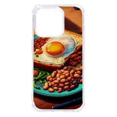 Breakfast Egg Beans Toast Plate Iphone 14 Pro Tpu Uv Print Case by Ndabl3x