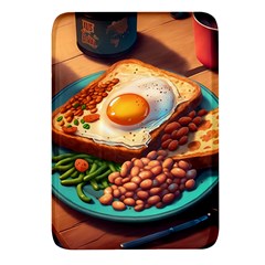 Breakfast Egg Beans Toast Plate Rectangular Glass Fridge Magnet (4 Pack) by Ndabl3x