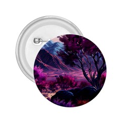 Landscape Painting Purple Tree 2 25  Buttons