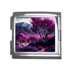 Landscape Painting Purple Tree Mega Link Italian Charm (18mm) by Ndabl3x