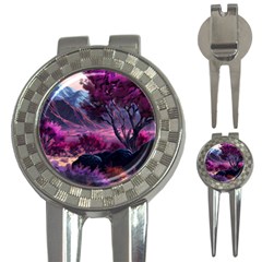 Landscape Painting Purple Tree 3-in-1 Golf Divots