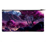 Landscape Painting Purple Tree Pencil Case Back