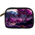 Landscape Painting Purple Tree Digital Camera Leather Case Front