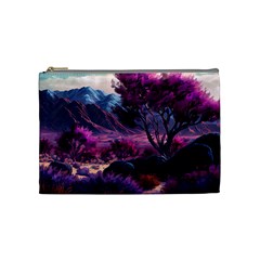 Landscape Painting Purple Tree Cosmetic Bag (medium)