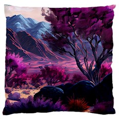 Landscape Painting Purple Tree Large Cushion Case (two Sides) by Ndabl3x