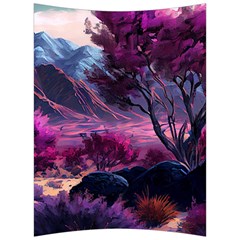 Landscape Painting Purple Tree Back Support Cushion by Ndabl3x