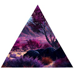 Landscape Painting Purple Tree Wooden Puzzle Triangle by Ndabl3x