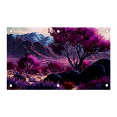 Landscape Painting Purple Tree Banner And Sign 5  X 3  by Ndabl3x