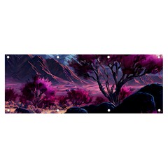 Landscape Painting Purple Tree Banner And Sign 8  X 3  by Ndabl3x