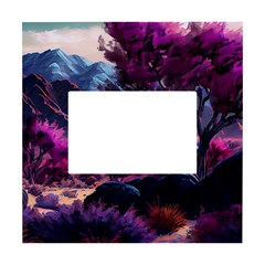 Landscape Painting Purple Tree White Box Photo Frame 4  X 6  by Ndabl3x