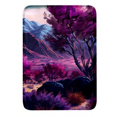 Landscape Painting Purple Tree Rectangular Glass Fridge Magnet (4 Pack) by Ndabl3x