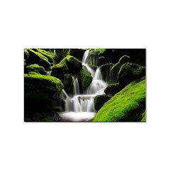 Waterfall Moss Korea Mountain Valley Green Forest Sticker (rectangular) by Ndabl3x