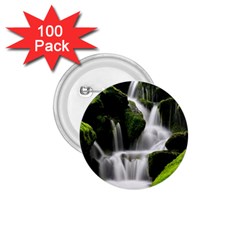 Waterfall Moss Korea Mountain Valley Green Forest 1 75  Buttons (100 Pack)  by Ndabl3x