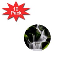 Waterfall Moss Korea Mountain Valley Green Forest 1  Mini Magnet (10 Pack)  by Ndabl3x