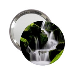 Waterfall Moss Korea Mountain Valley Green Forest 2 25  Handbag Mirrors by Ndabl3x