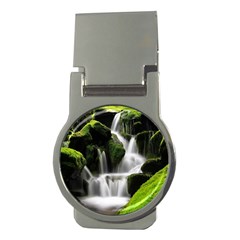 Waterfall Moss Korea Mountain Valley Green Forest Money Clips (round)  by Ndabl3x